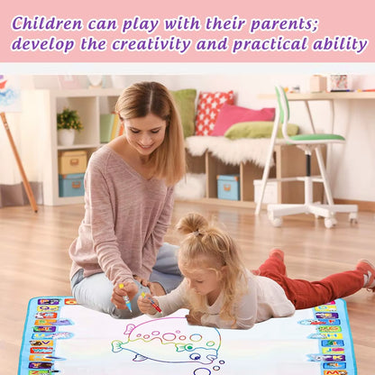 100X80Cm Magic Water Drawing Mat Coloring Doodle with Reusable Magic Pens Montessori Painting Board Educational Toys Kids Gifts